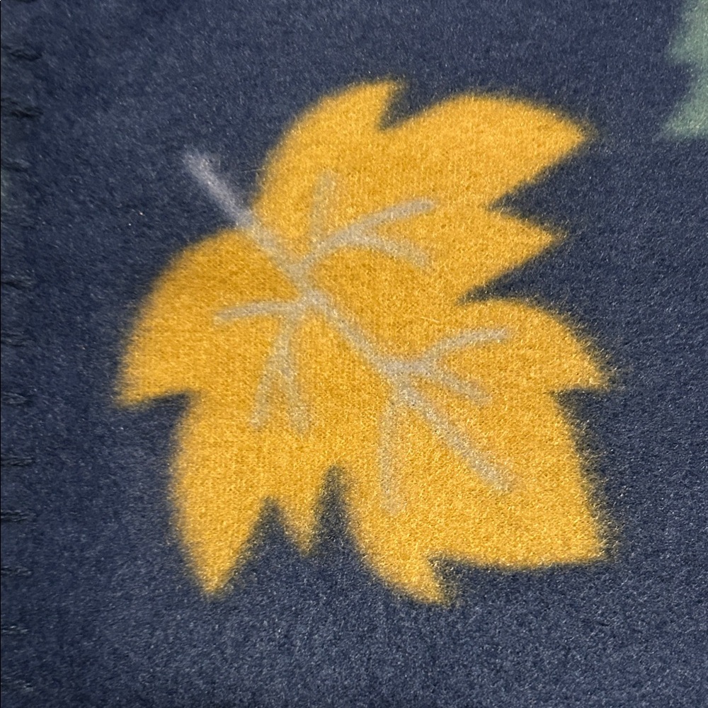 Cozy Blue Leaf and Paw Print Blanket - Picture 2 of 10